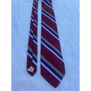 Men's Neck Tie Striped Red Blue White Brown 4" wide Unbranded